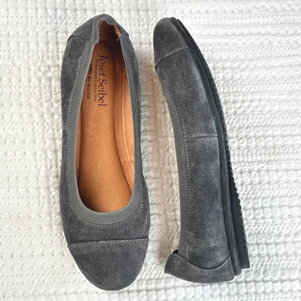Josef Seibel Gray Suede Pippa 07 Flats Comfort Double Air Reaction EU 38 US 7.5